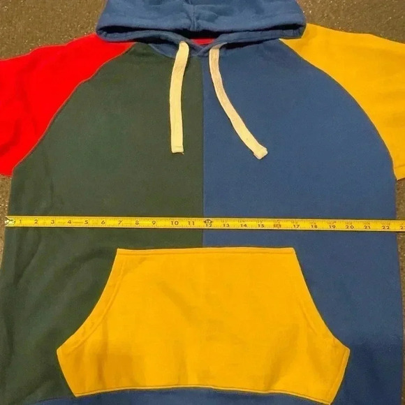 Vintage Black Jack 1999 90s Color Block Hooded Sweatshirt Adult Sz L - Picture 2 of 9